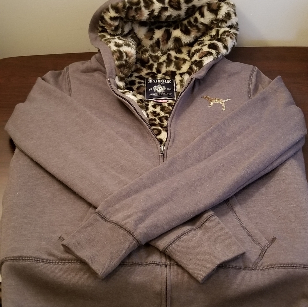 Pink by Victoria Secret Faux Fur Hooded Jacket